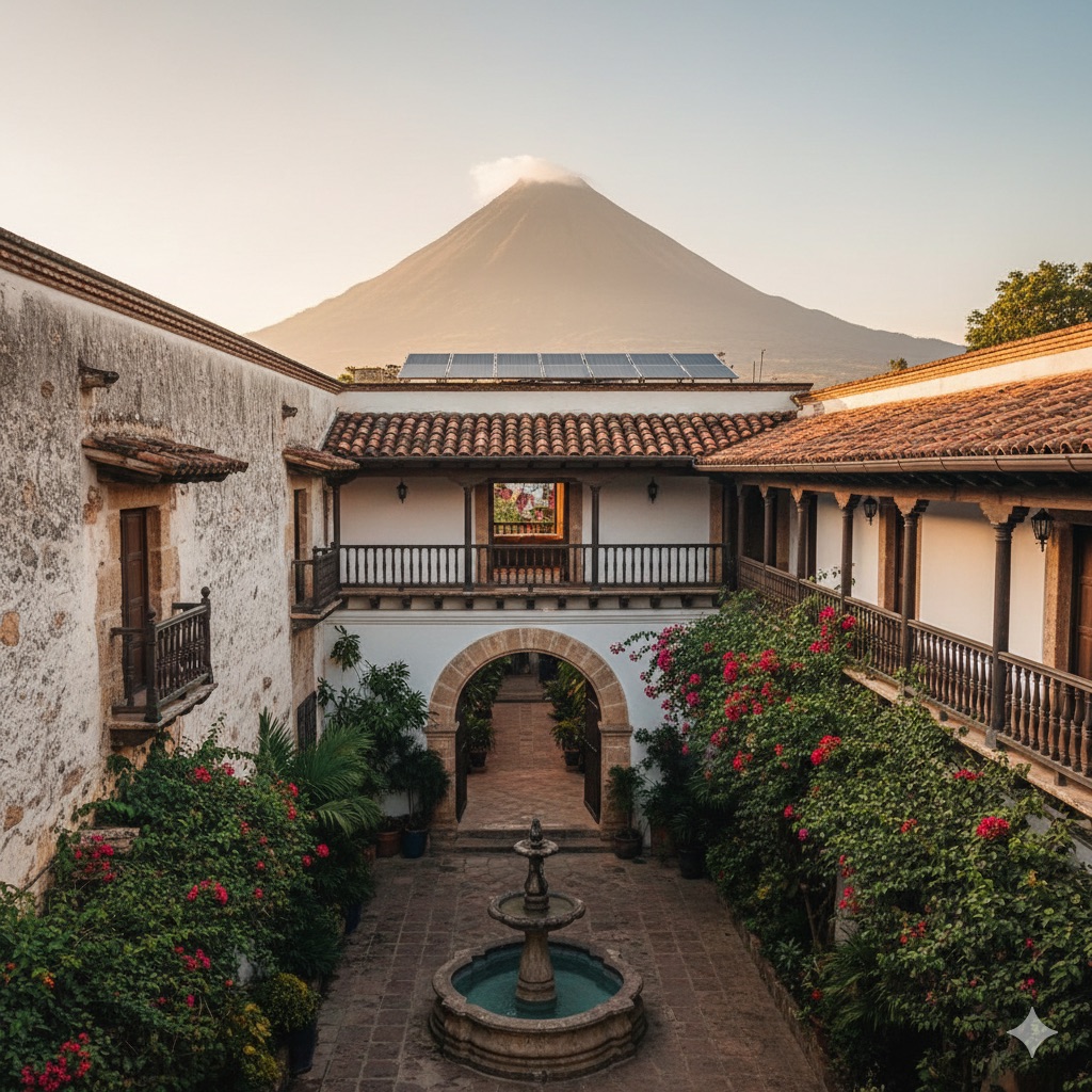 Hotel boutique en Guatemala con paneles solares - energía confiable y eco-turismo
