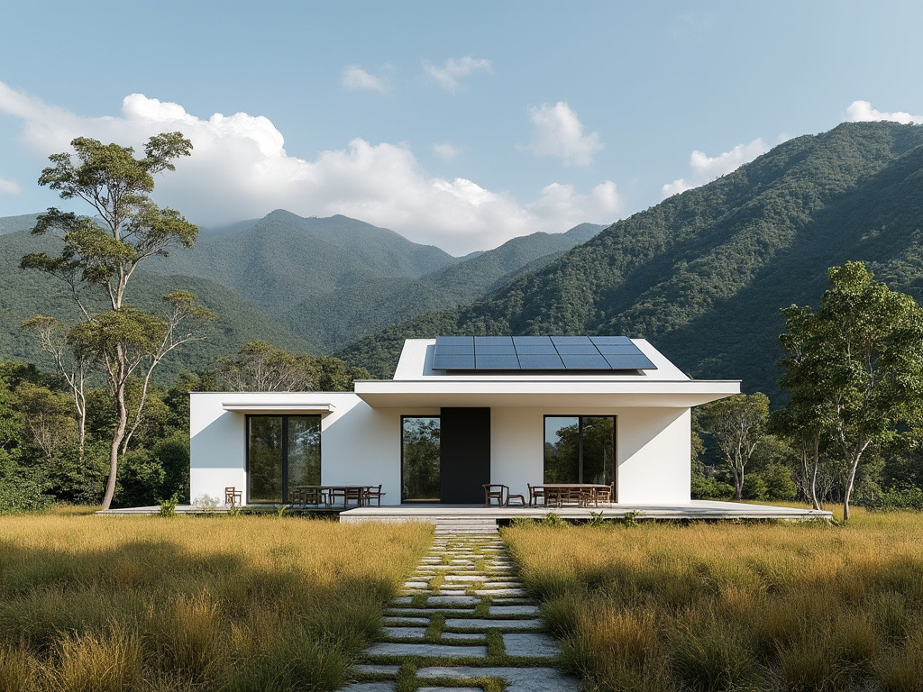 Paneles solares en un techo en Guatemala con un contador bidireccional