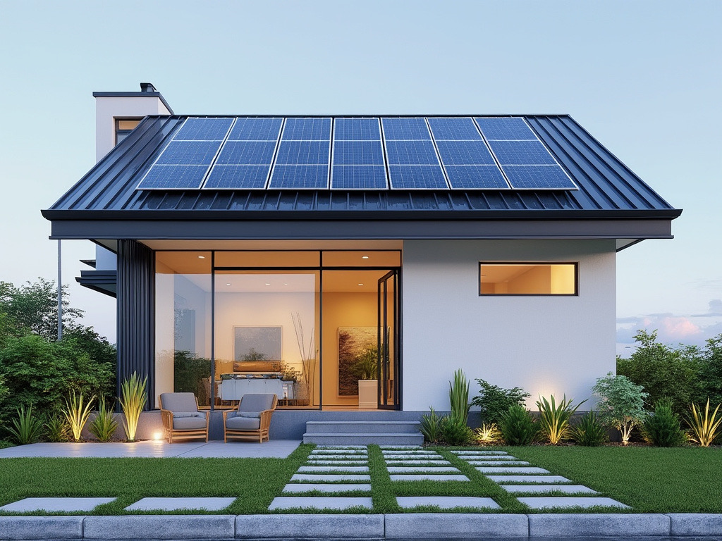 Paneles solares instalados en el techo de una casa